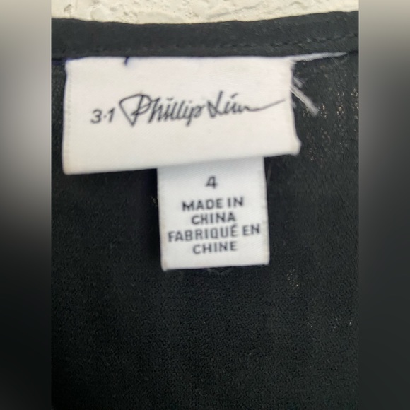 NWOT, 3.1 Phillip Lim for Target Navy Chiffon Dress Mettalic Gold Sequins Size 4 - Picture 5 of 14